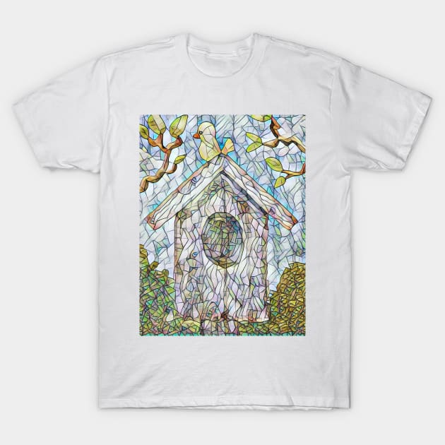 Stained Glass Bird at Peace T-Shirt by LaurenPatrick